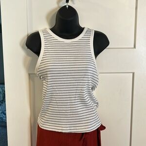H&M ribbed tank top, M black and white striped